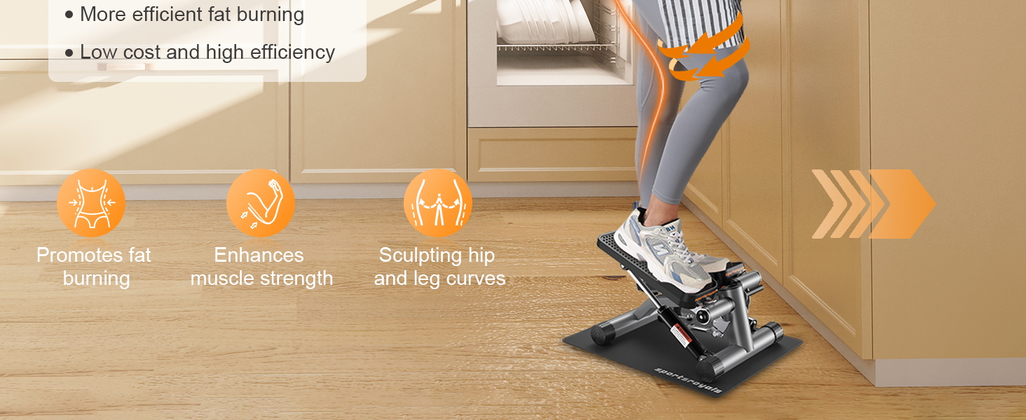 Степпер Sportsroyals Up-Down-Twister для дому з тросами та LCD дисплеєм, до 150 кг