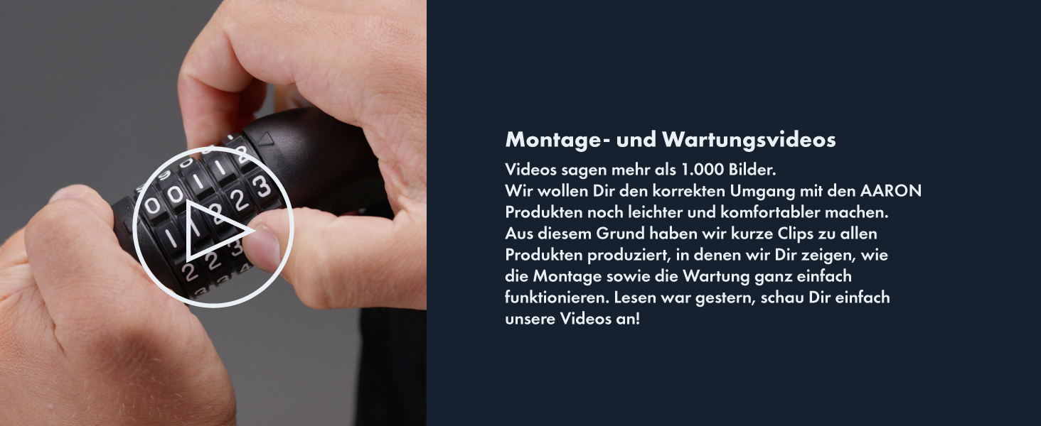 Замок для велосипеда AARON Lock One: стале ланцюгове замкнення з 5-значним кодом, висока безпека, для електровелосипеда, гірського, трекінгового, туристичного та шосе́йного велосипеда, чорний