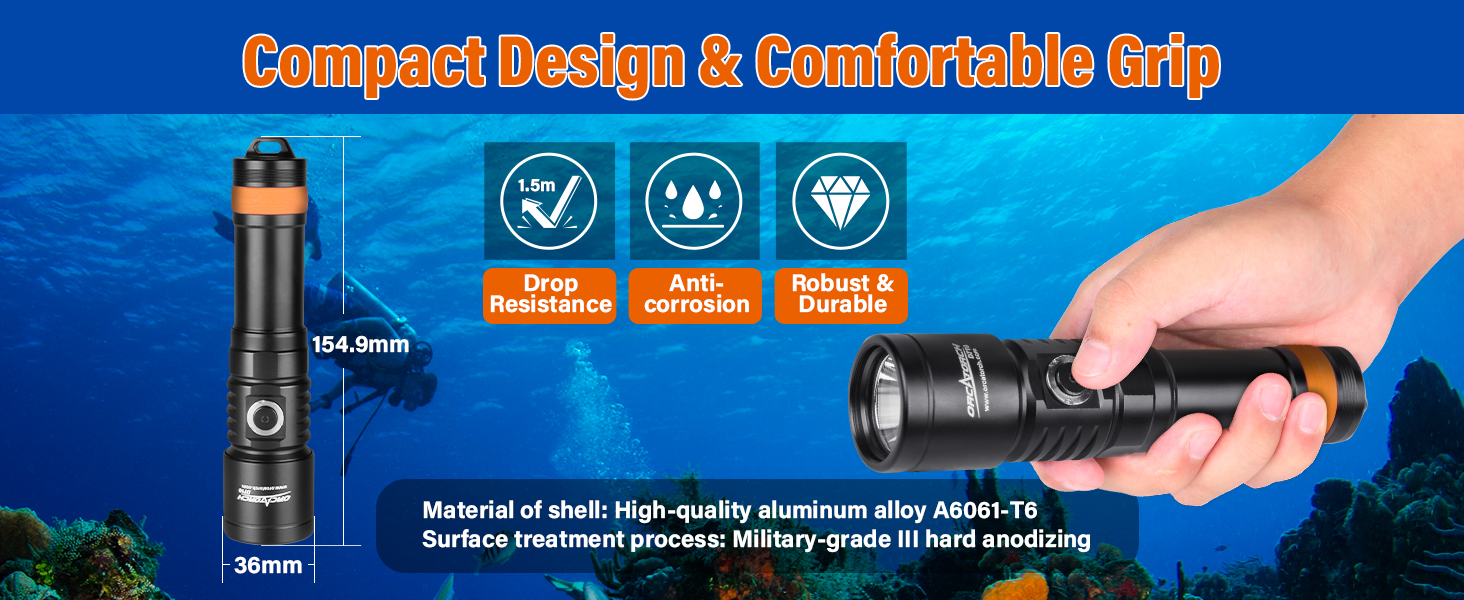 Ліхтар підводний ORCATORCH D710, 3000 люмен, IP68, 150м, з індикатором заряду
