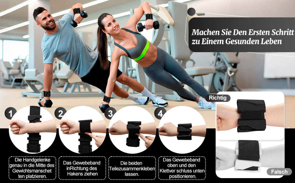 Набір манжет для збільшення ваги 2 шт. (0,46 кг кожна), регульовані ваги для зап'ястя, фітнес-браслети з вагою, ваги для ніг для танців, балету, пілатесу, кардіо, аеробіки, ходьби, зелений (чорний)