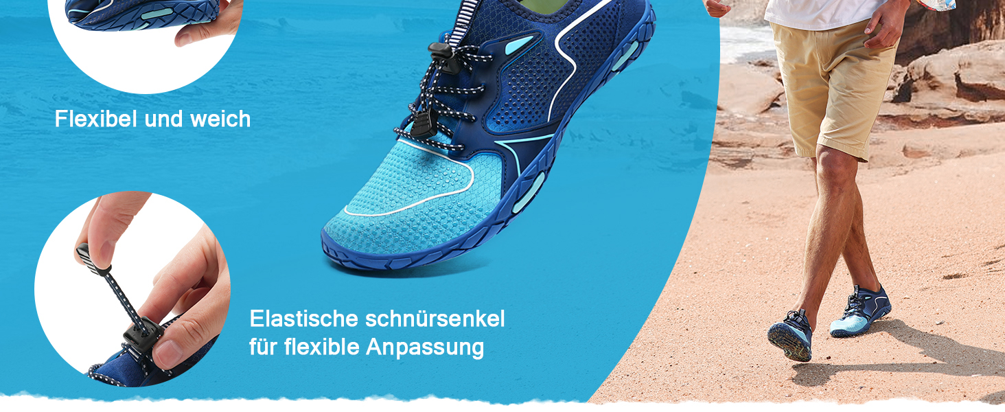 Водні шкарпетки WateLves: чоловічі та жіночі, для плавання, серфінгу, дайвінгу, фітнесу, 42 EU, блакитні