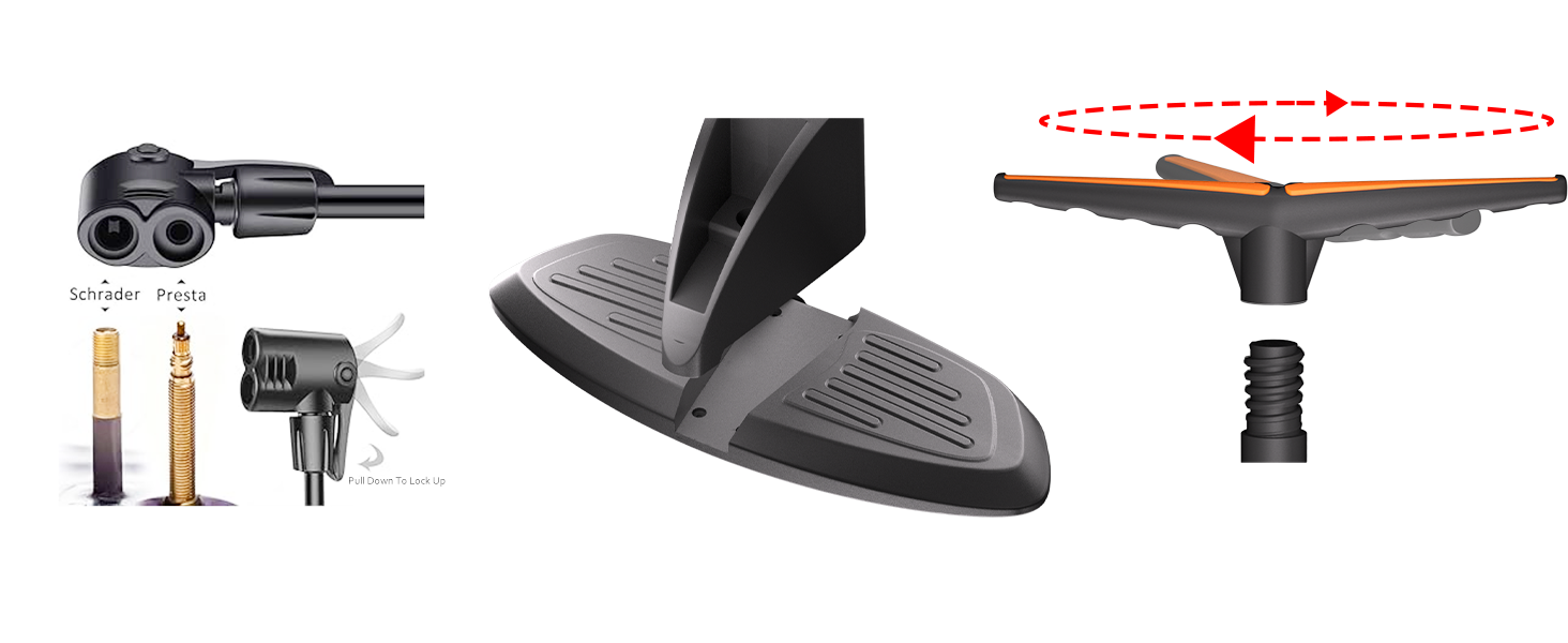 Насос для велосипеда GOBKO з манометром, 160 PSI, 11 Bar, для шосе, MTB, спортивних м'ячів, помаранчевий