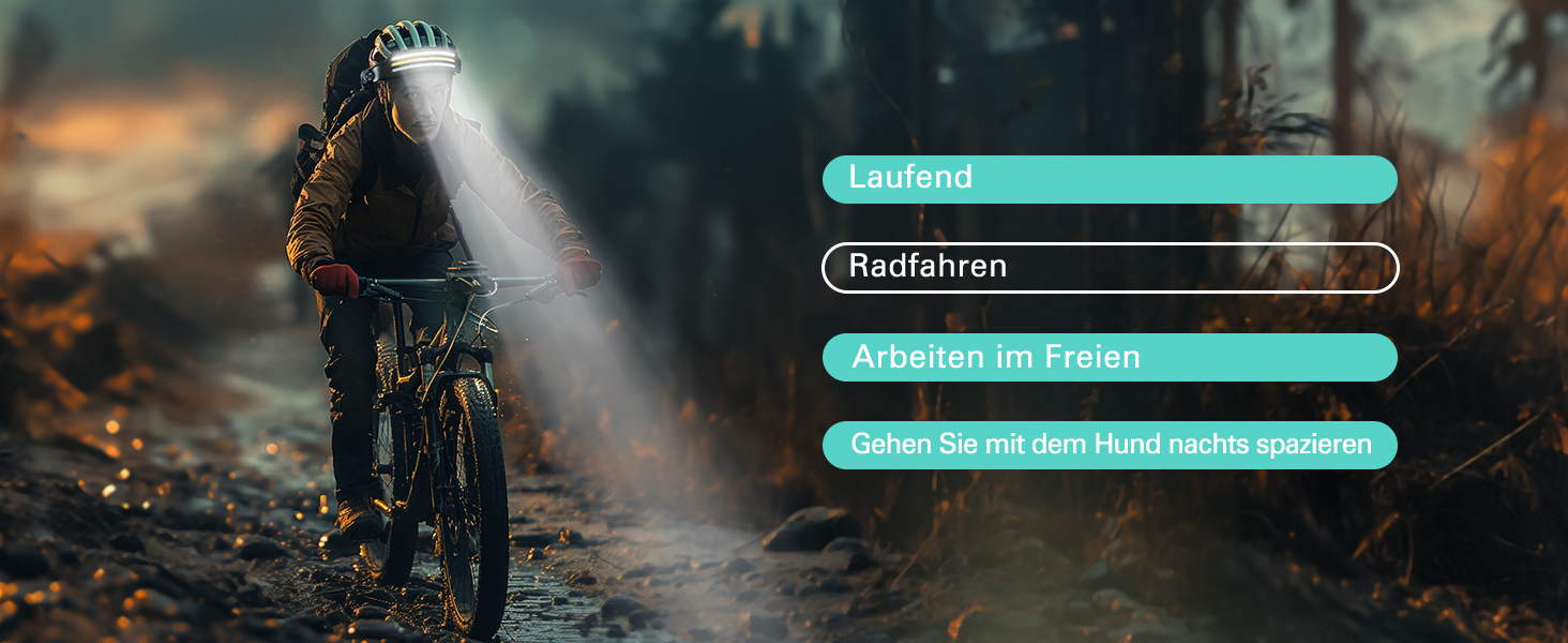 Налобний ліхтар Konqkin 2 шт. LED перезарядна головолампа з 10 режимами, IPX4, з датчиком та червоним світлом для кемпінгу, риболовлі та бігу, чорний