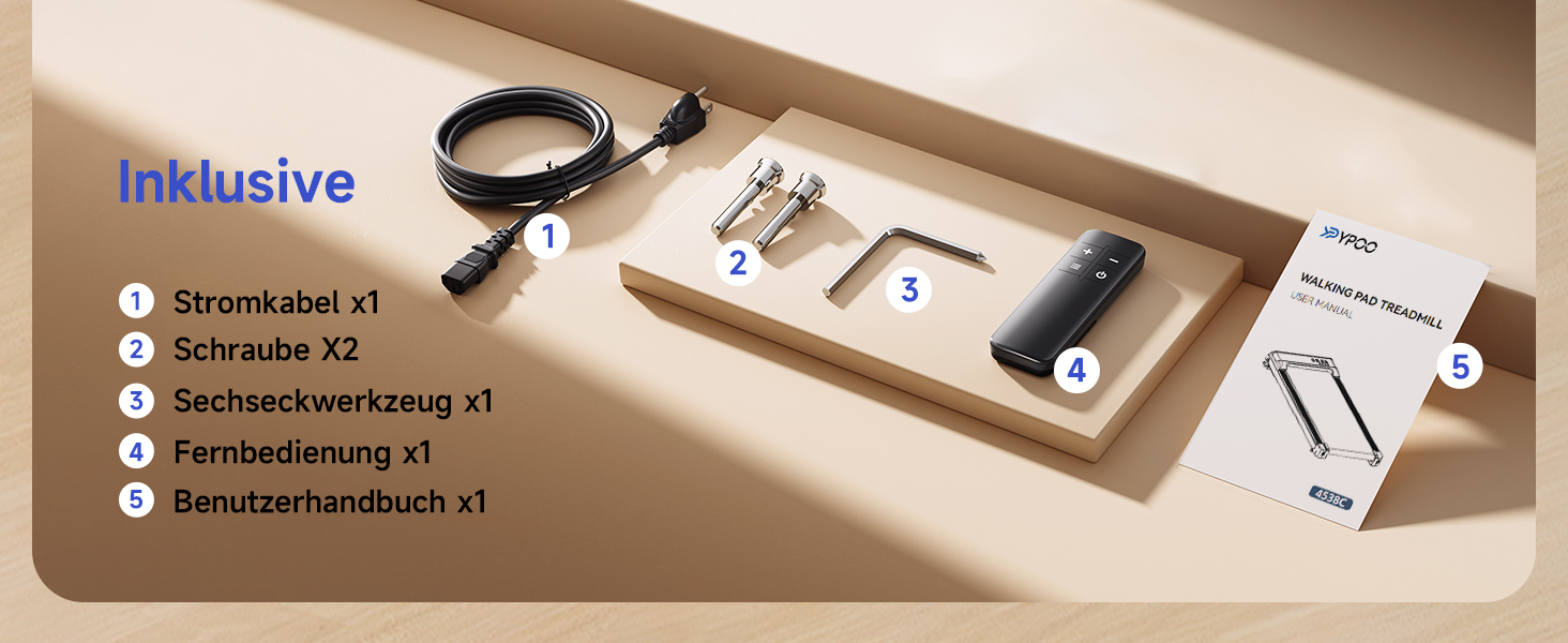 Walking Pad YPOO з регулюванням нахилу, 1-6 км/год: компактне бігове полотно для дому та офісу, до 140 кг, тихе, з LED-дисплеєм, пультом та APP, срібне