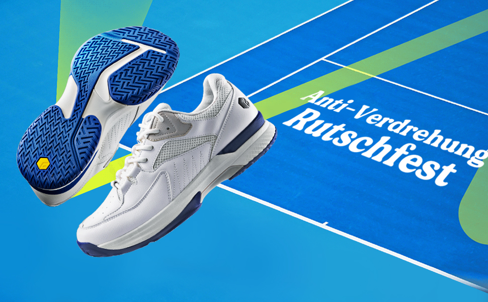 Тенісні кросівки FitVille для чоловіків (широкі) - білі/сірі. Дыхаючі кросівки для тенісу, бадмінтону, залу, фітнесу. 46 EU (широкі)