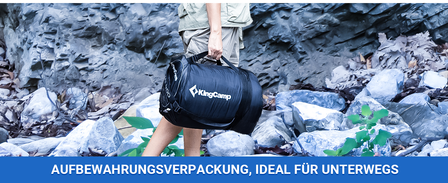 Сплячий мішок KingCamp для дорослих 3-в-1 з бавовняним флісовим підкладкою, зимовий, XXL, легкий, теплий, знімний ковдри, для туризму та відпочинку