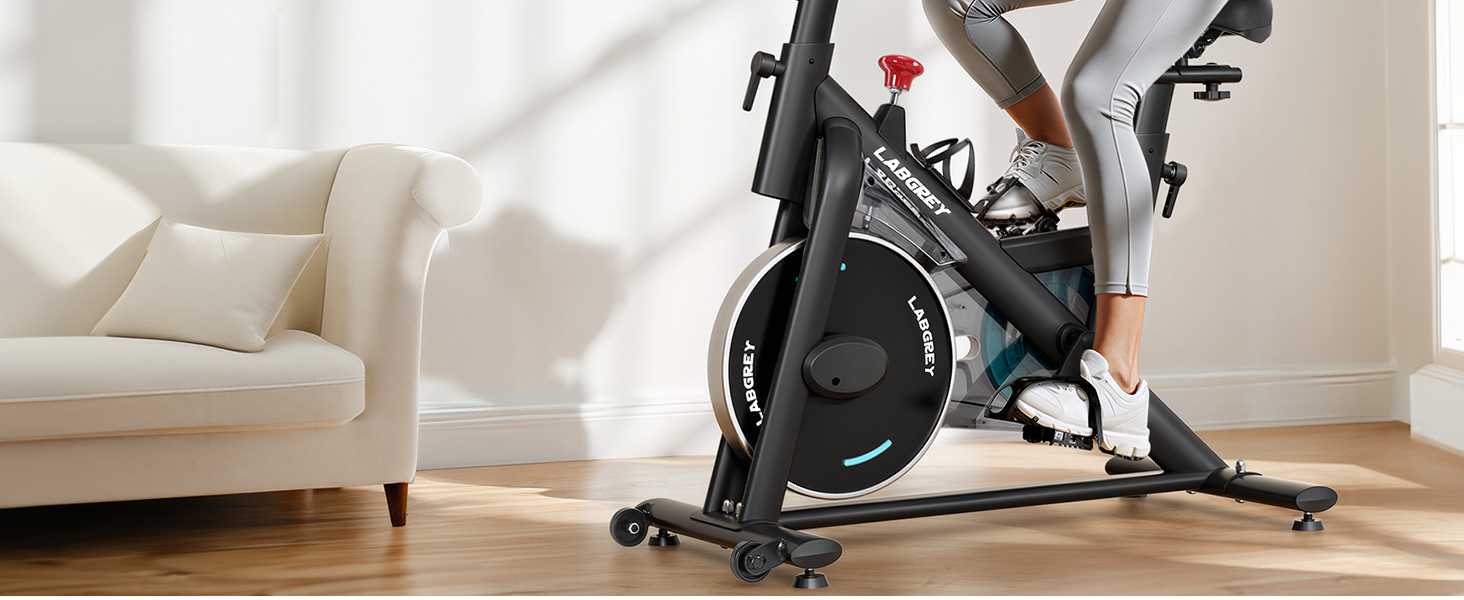 Стаціонарний велотренажер з магнітним опором, підтримкою додатків, тихим індоор-велосипедом для дому, LCD-дисплеєм, тримачем для планшету та зручним сидінням