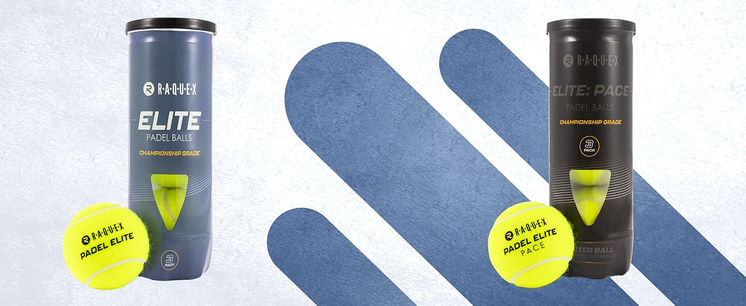 М'ячі для падел-тенісу Raquex Elite – Доза 6 шт. – 2 швидкості – Elite Pace Padel Pro для швидкої гри