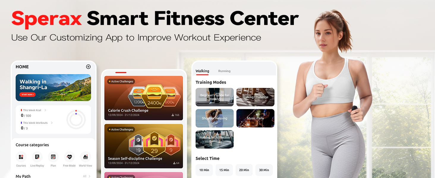 Sperax Килимок для ходьби з вібрацією 3-в-1 для бігового тренажера, з пультом дистанційного керування, 0.3-6 км/год, для дому та офісу, чорний/сірий