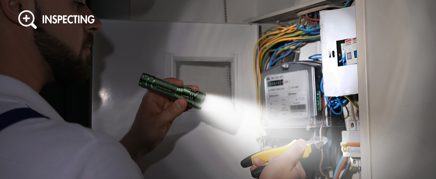 Ліхтарик LED BUCASA, 2000 люмен, 3 режими, збільшення, водонепроникний, для кемпінгу та активного відпочинку (зелений)