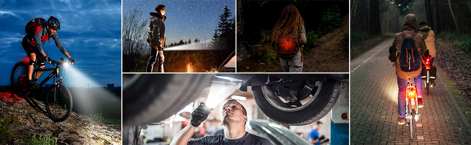 Набір LED-велофаро для велосипеда з покажчиками поворотів, сертифікований за стандартом STVZO, USB-зарядка, фара та задній ліхтар (10/20/40 Lux), водонепроникні