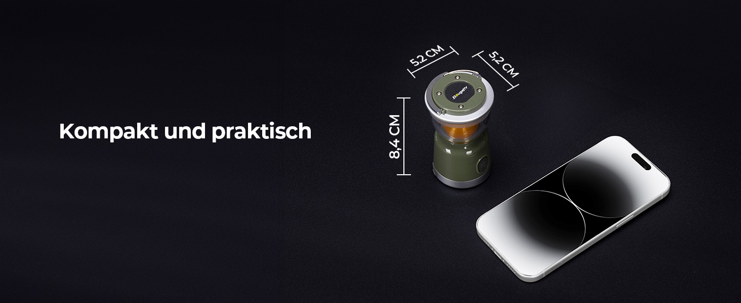 Ліхтар для кемпінгу BougeRV, акумуляторний, знімний штатив, 2700K, 400LM, IPX5, для кемпінгу, подорожей, надзвичайних ситуацій