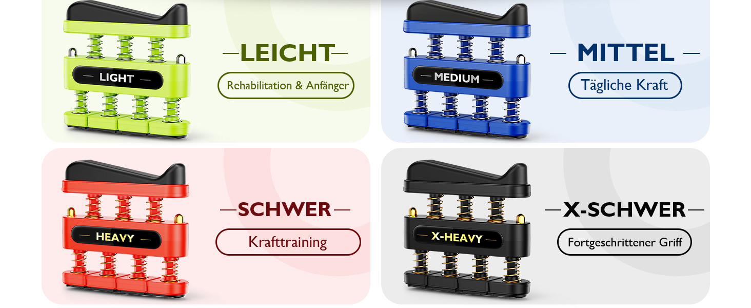 FitBeast Fingerkrafttrainer: Набір для тренування пальців (4 шт.) - для музикантів, скелелазів