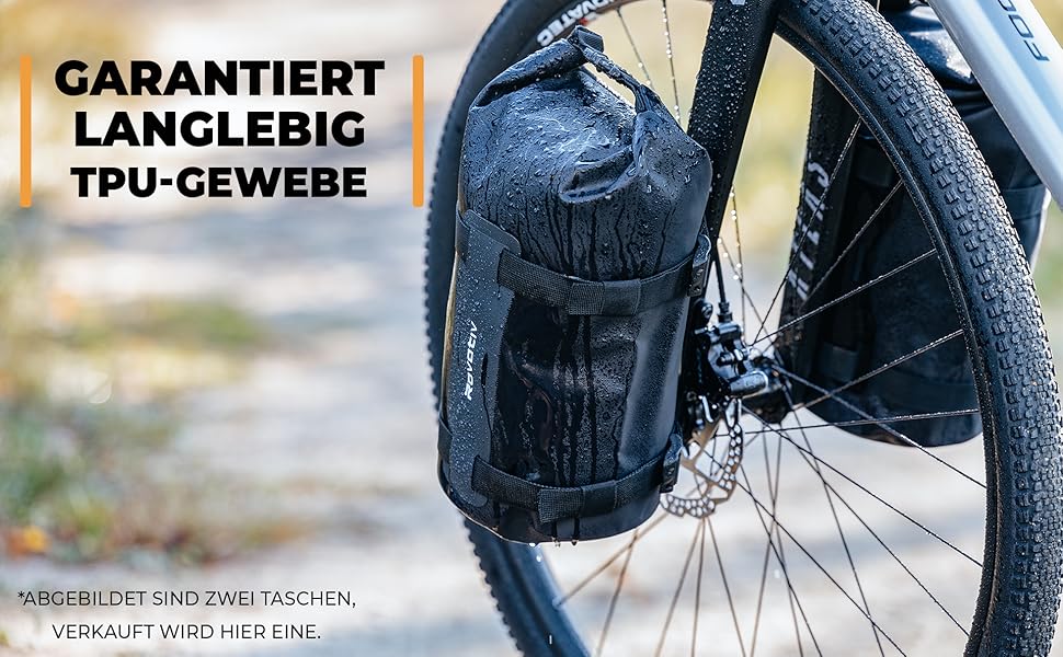 Велосипедна сумка на вилку 6 л, водонепроникна, Dry Bag для гравійного, шосейного та MTB велосипеда
