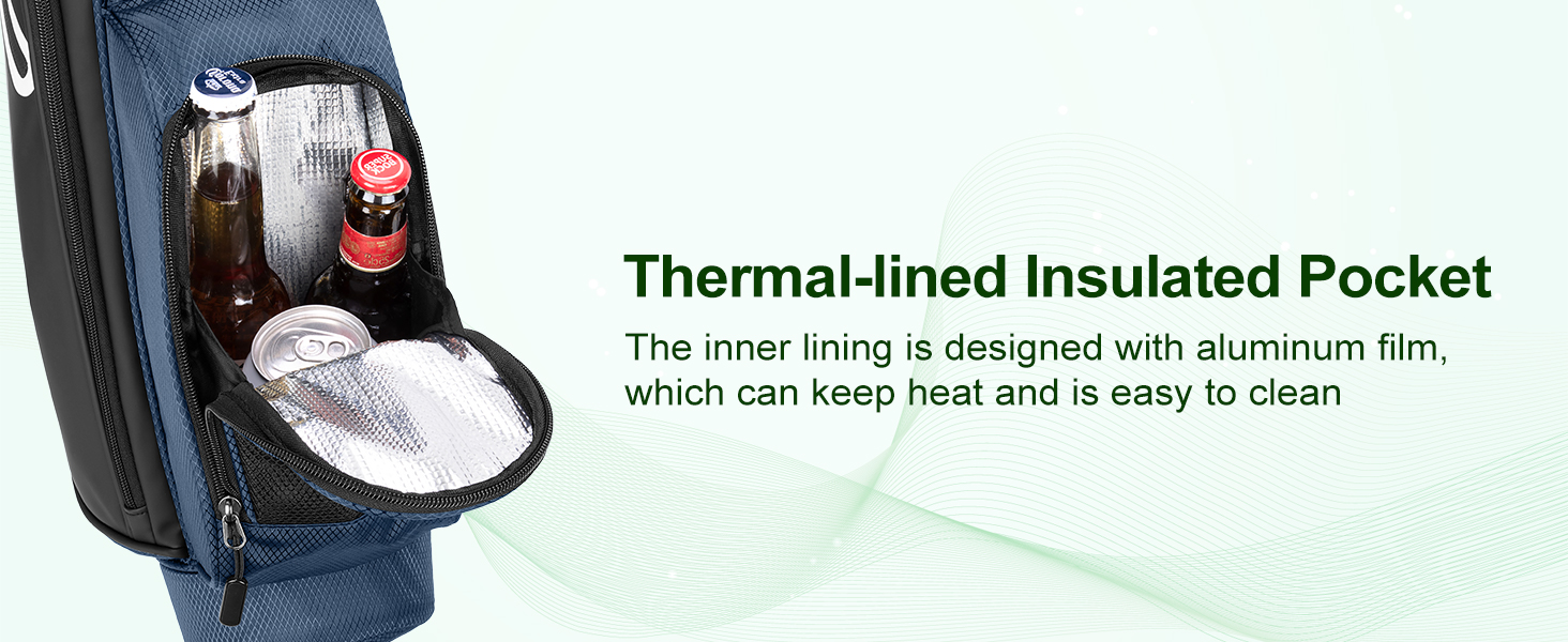 Сумка для гольф-клубів на 7 місць, компактна, для поля Par 3 та драйвінг-рейнджу, легка сумка для пітч-пут гольфу, з ергономічним подвійним ременем, блакитна