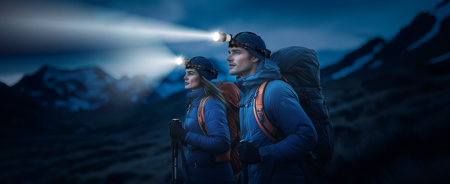 Налобний ліхтар LED акумуляторний, супер яскравий 100000 лм, з датчиком, 9000 мАг, 5 режимів, IP65 водонепроникний, регульований на 90°, для кемпінгу, риболовлі та активного відпочинку