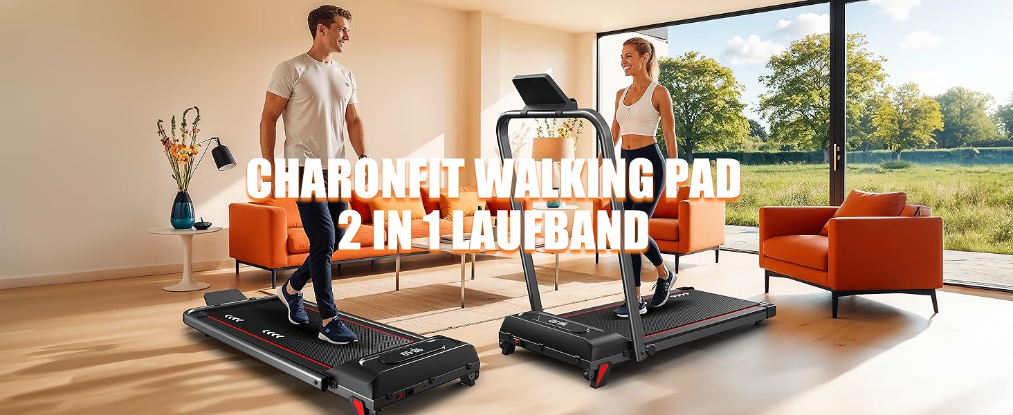CharonFit Walking Pad - біговий доріжка для дому, 2.25 PS, до 100 кг, нахил 4%, 1-10 км/год