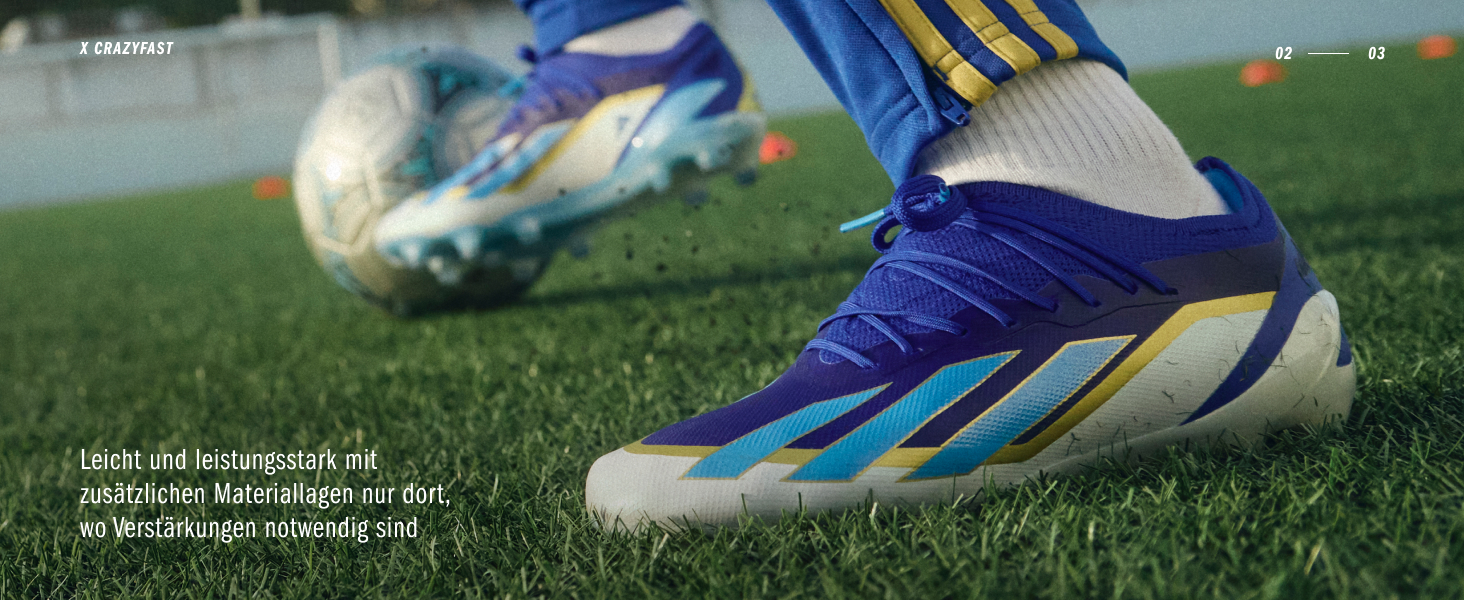 Дитячі футбольні бутси adidas X Crazyfast Messi.3 Indoor (28 EU, Silver Metallic Blue Core Black)