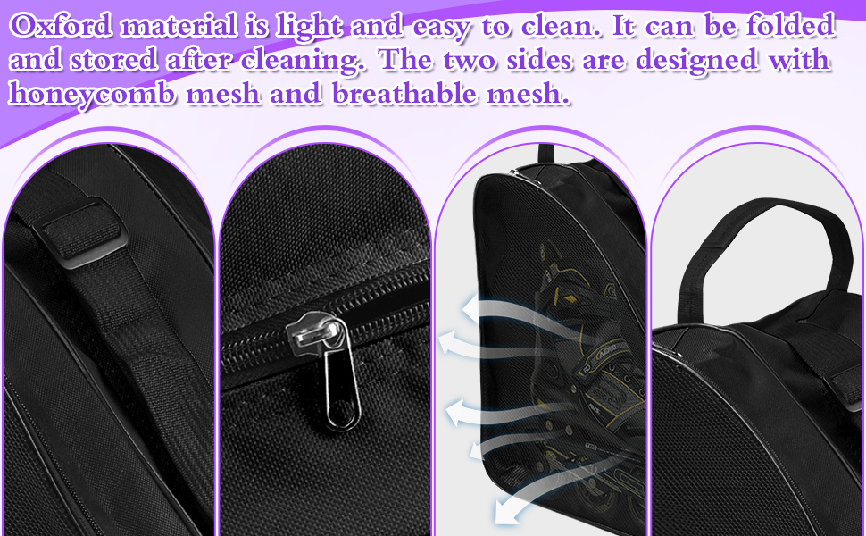 Чохол для роликових ковзанів та ковзанів: дитячий, універсальний, чорний, з регульованими ременями