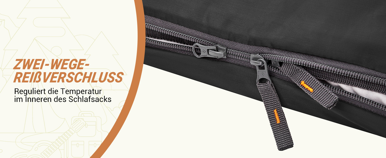 Дитячий спальний мішок KingCamp Rosa L для кемпінгу та піших прогулянок (3-4 сезони)