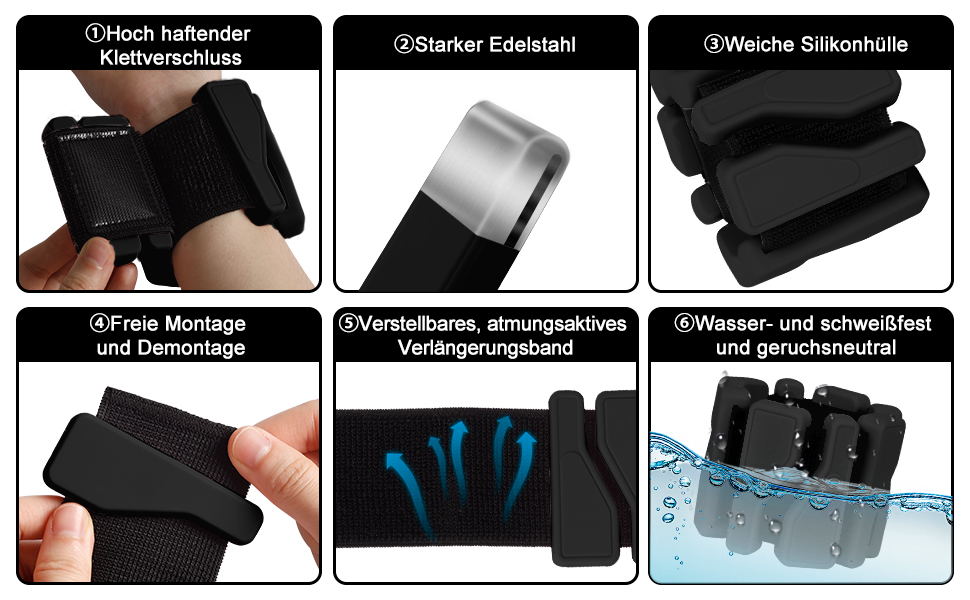 Набір манжет для збільшення ваги 2 шт. (0,46 кг кожна), регульовані ваги для зап'ястя, фітнес-браслети з вагою, ваги для ніг для танців, балету, пілатесу, кардіо, аеробіки, ходьби, зелений (чорний)