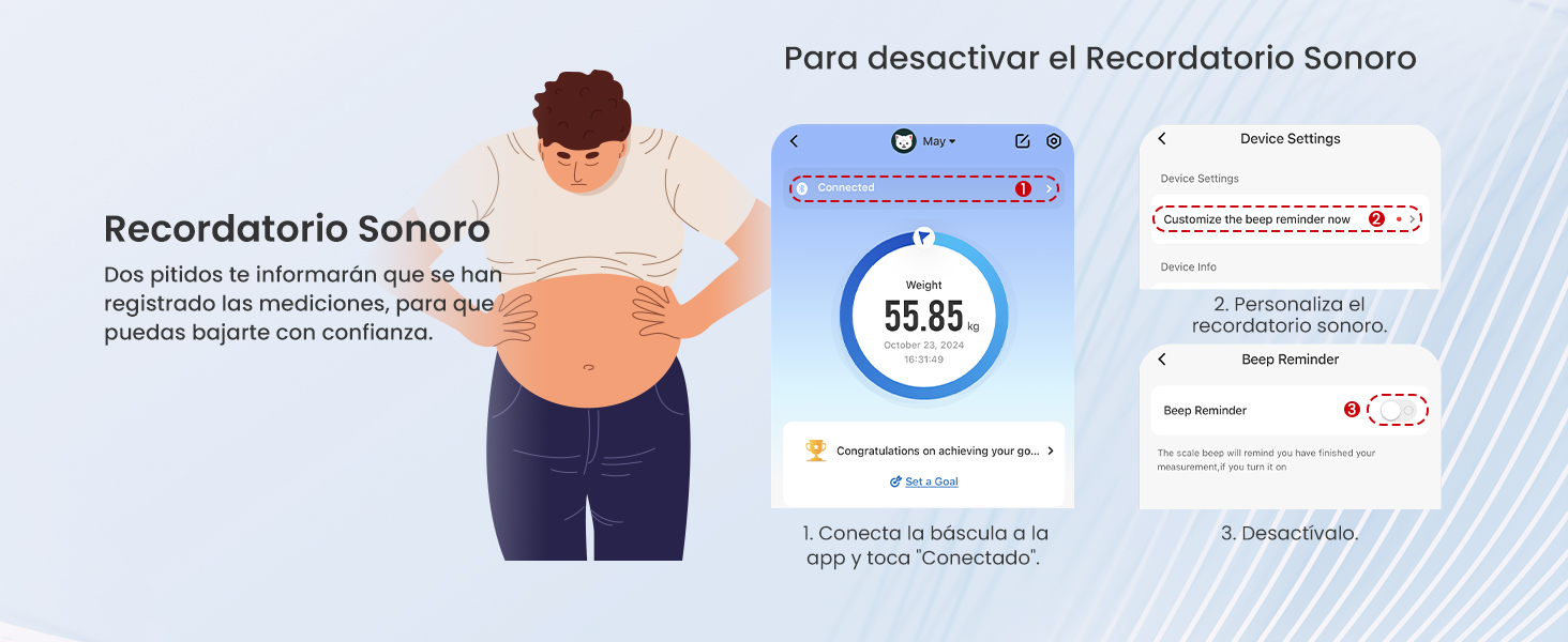RENPHO Ваги для тіла з аналізатором складу тіла (7 в 1), Bluetooth, до 227 кг, чорні - Smart Scale Elis 300mm