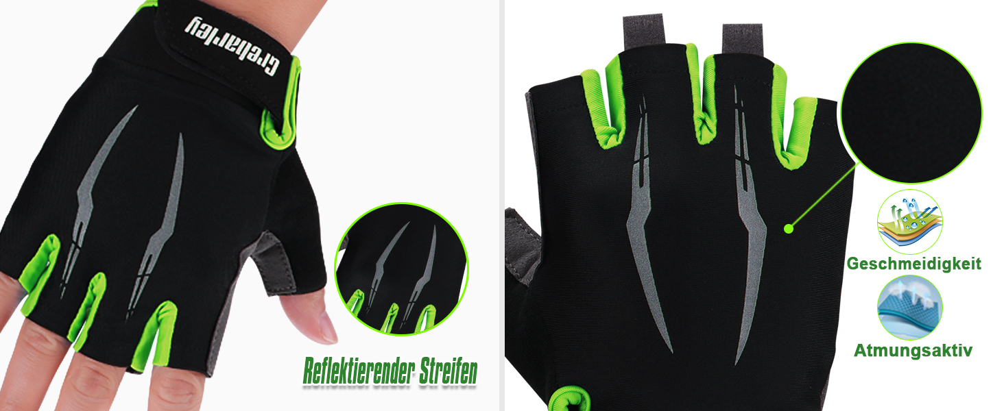 Велосипедні рукавички Grebarey для гірського велосипеда, чоловічі та жіночі, з антиковзаючою поверхнею та амортизацією, розмір S, зелені