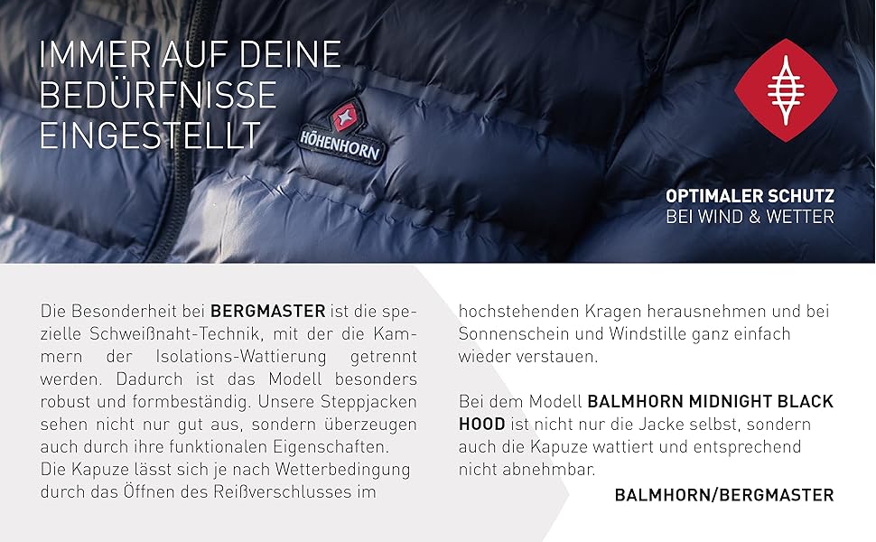 Чоловіча куртка Höhenhorn Balmhorn: перехідна, степкова з капюшоном, колір - Midnight Black, розмір XL