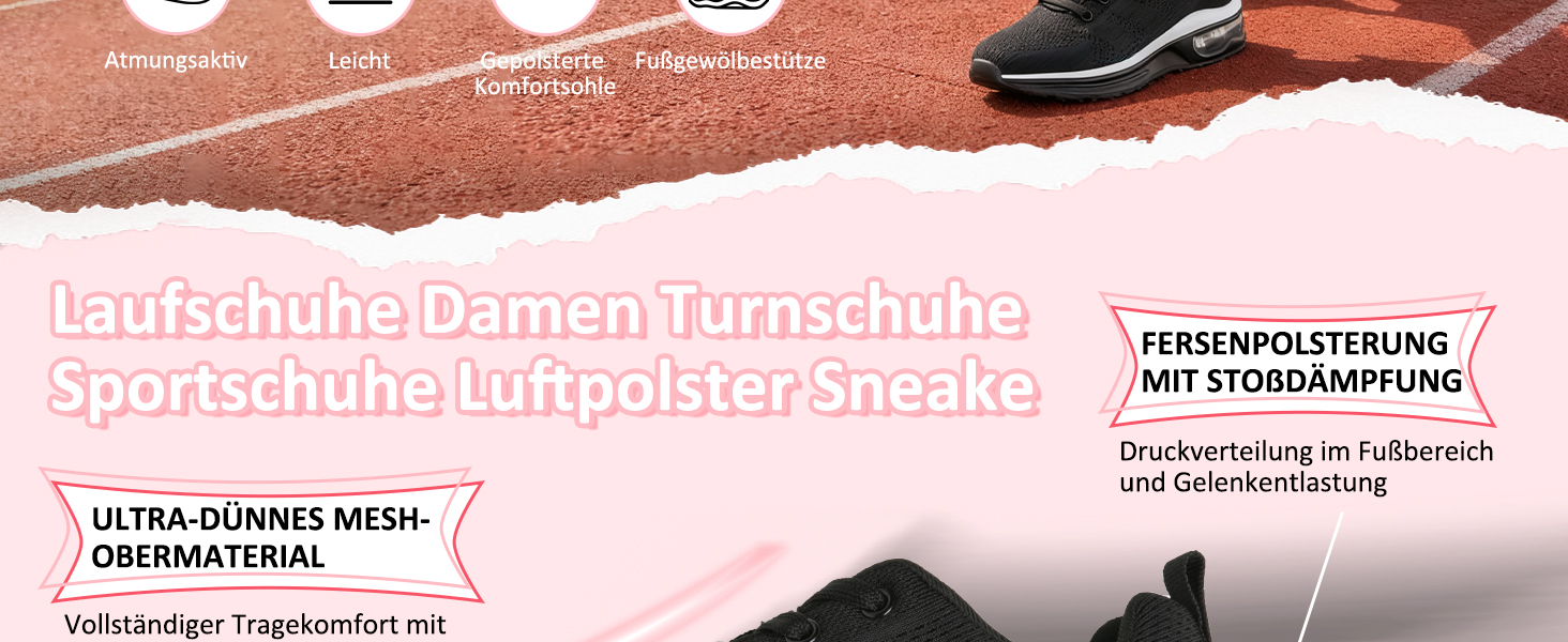 Жіночі кросівки для фітнесу та бігу Laufschuhe Rosa (42 EU) з амортизацією та підтримкою стопи
