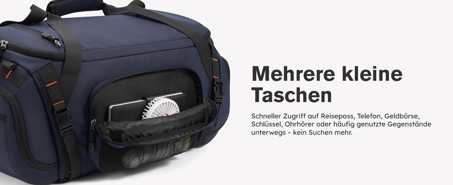 Спортивна сумка-рюкзак Tolaccea для чоловіків та жінок – велика дорожня сумка з відділенням для взуття, мокрою білизною та ноутбуком (15,6') – водонепроникна сумка-мішок для відпочинку, фітнесу, спорту та подорожей (Темно-синій, 40L)