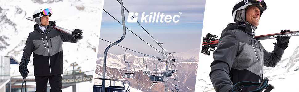 Kitec чоловіча куртка для катання на лижах KSW 44 MN, функціональна куртка з відстібаною капюшоном та снігозахисним поясом, синього кольору (S)