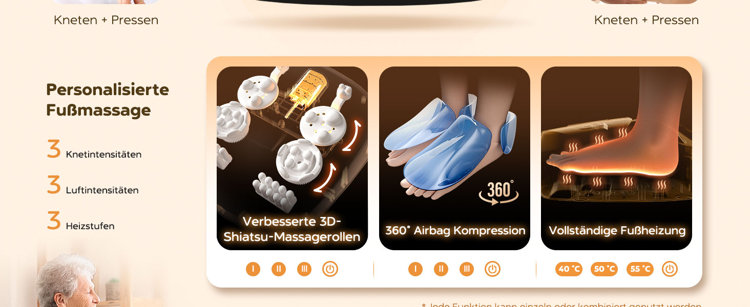 Масажер для ніг Shiatsu з пультом керування та LCD-дисплеєм, до 48 розміру, ідеальний подарунок для жінок/матусь/батьків