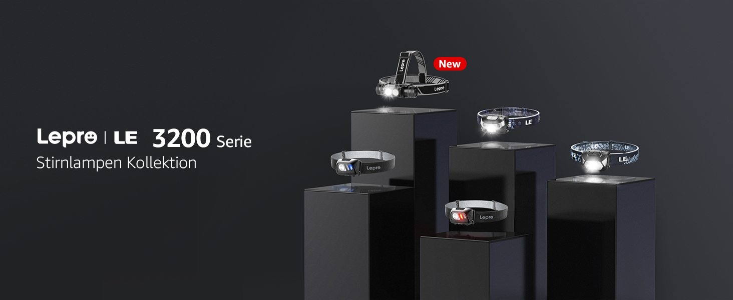 Ліхтар на лоб Lepro, акумуляторний, IP65, 1000 люмен, знімний LED, червоне світло, 6 режимів, для кемпінгу, спорту, риболовлі, майстерні, з USB-C кабелем