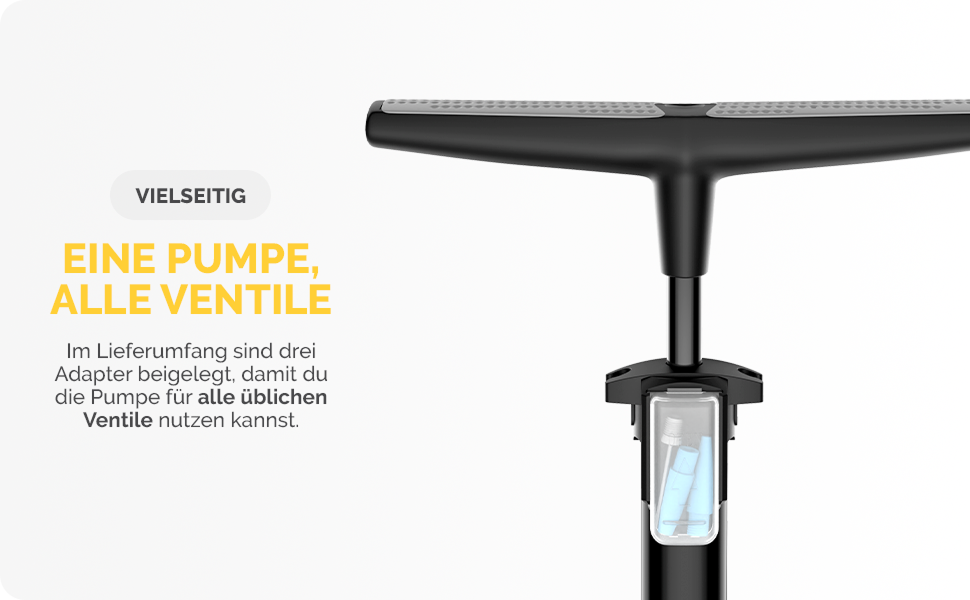 Насос для велосипеда DANSI з адаптерами для всіх типів вентилів (AV, SV, DV) | Насос для мотоцикла, електровелосипеда, авто та спортивного обладнання | З великим манометром