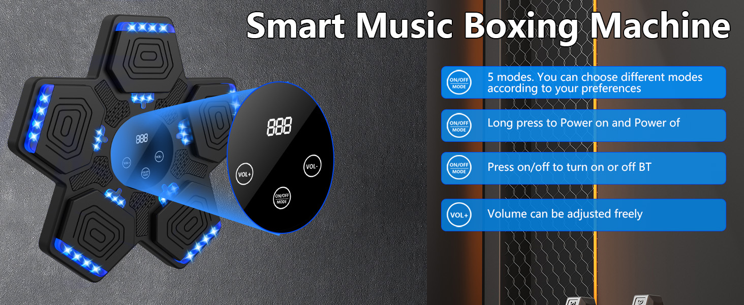 Музичний бокс-автомат з рукавичками, настінний, Bluetooth, для дітей і дорослих, для дому та спортзалу