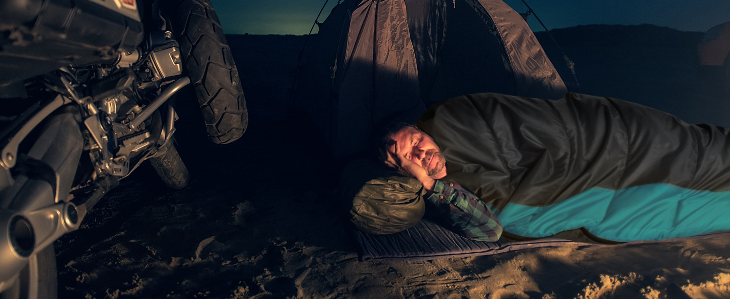 Спальний мішок Bessport фланелевий для кемпінгу 3-4 сезони -10°C-20°C | Зимовий, легкий, водонепроникний та теплий для дорослих та дітей, для подорожей з рюкзаком, кемпінгу, походів та подорожей. Фланелевий, блакитний, зелений (-5℃)