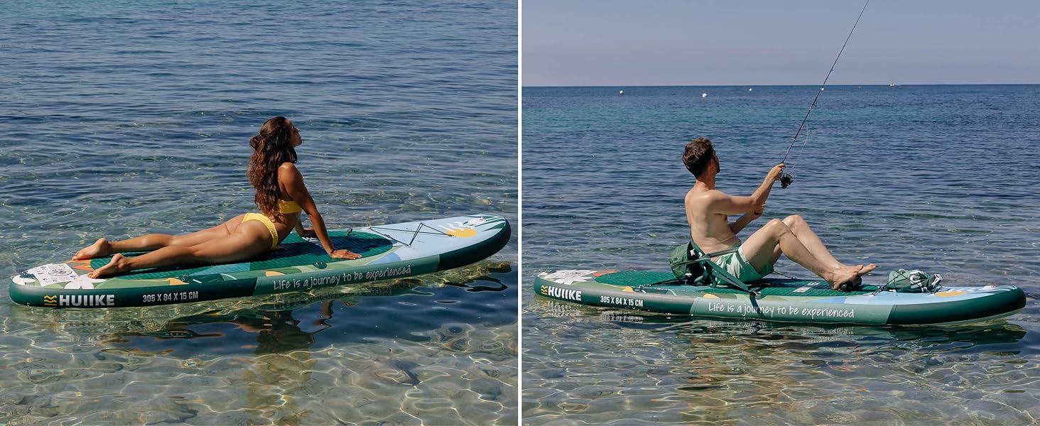 Високоякісні аксесуари для веслування Stand Up - HUIIKE Sup Board, дошка для веслування стоячи з подвійним використанням весла та сидіння для байдарки Веслування стоячи з великою стабільністю Весло стоячи (тропічне)