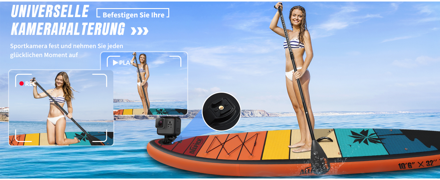 Надувний SUP-борд ALLPICK Premium з аксесуарами, кріпленням для камери та регульованим веслом (200 кг)