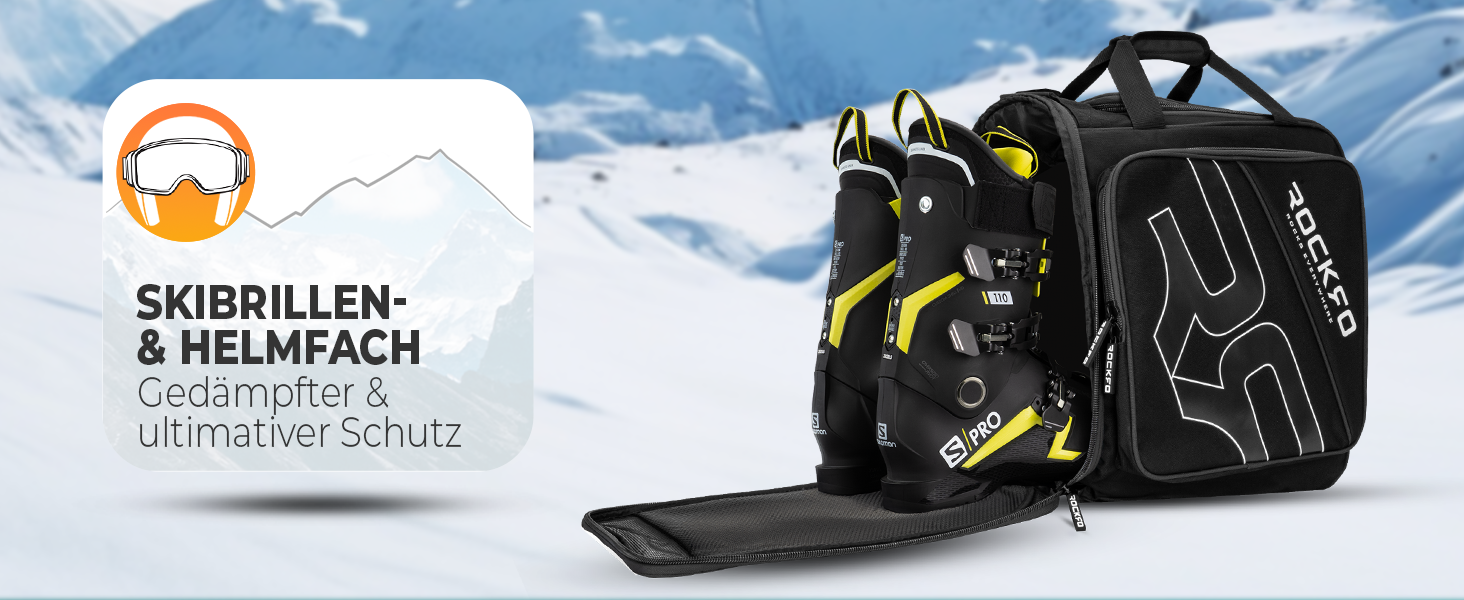 Чорний/сірий рюкзак для гірськолижного спорядження 49L з відділенням для шолома