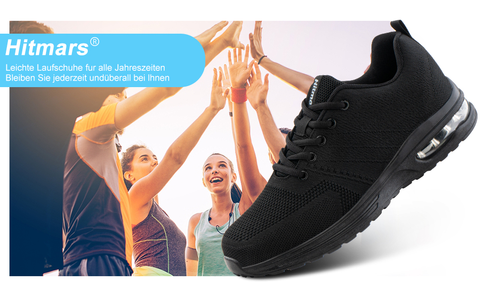 Кросівки для бігу Hitmars - спортивні, дихаючі, для чоловіків та жінок, для фітнесу, джогінгу, аутдору. Розміри EU 36-48. Кольори: чорний, сірий, блакитний, червоний.