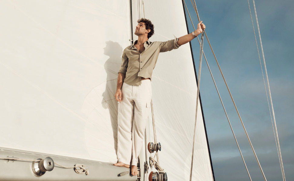 Чоловічі кросівки Calvin Klein Runner Retro Mix з логотипом, бежеві (Beige Marshmallow White Orange), розмір 41 EU