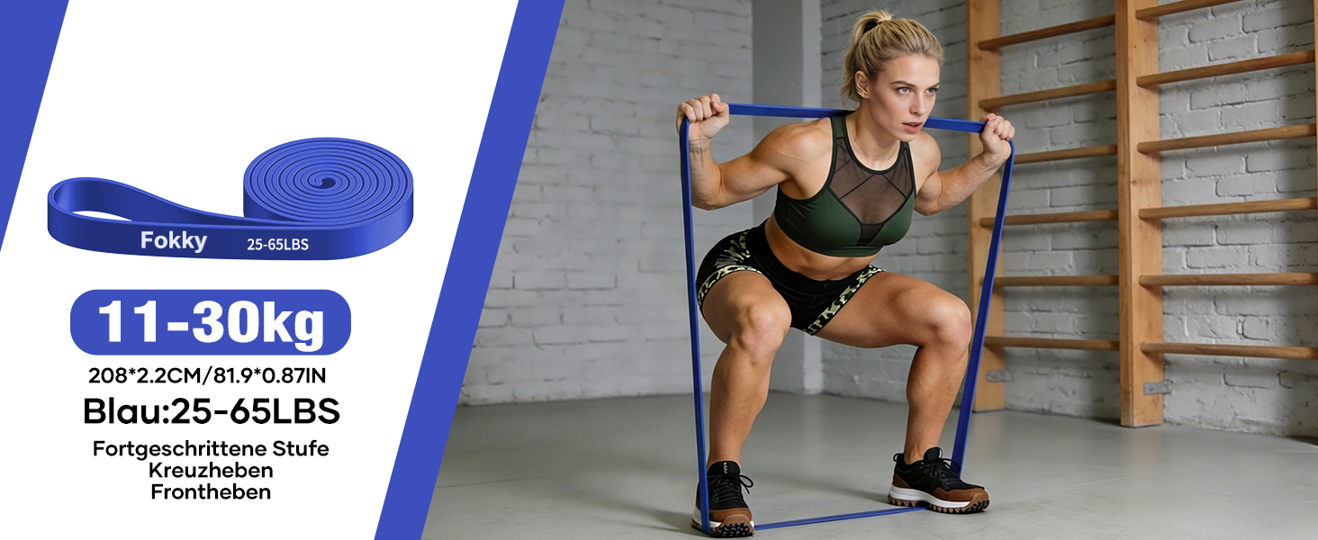 Набір гумових еспандерів Fokky Fitness для фітнесу (5 рівнів) з анкером для дверей, інструкцією та сумкою для силових тренувань, розтяжки, кросфіту - жовтий, червоний, синій, фіолетовий, чорний