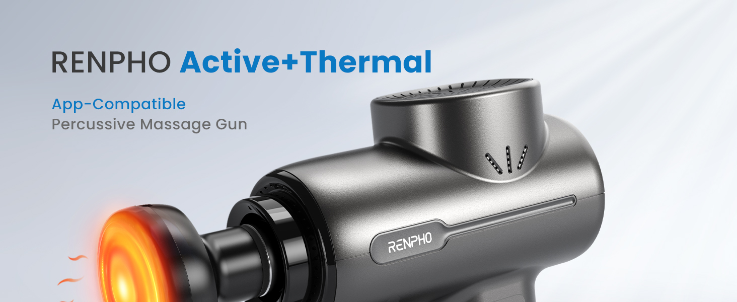 Масажний пістолет RENPHO Active Thermal для глибокого масажу м'язів спини, USB-C зарядка, масажер для розслаблення, ідеальний подарунок для сім'ї