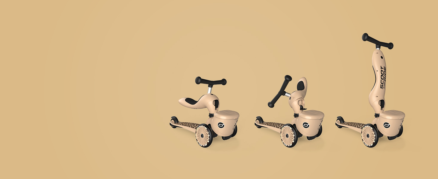 Біговел Scoot & Ride Highwaykick 1 Lifestyle Leopard з сидінням та контейнером для малюків