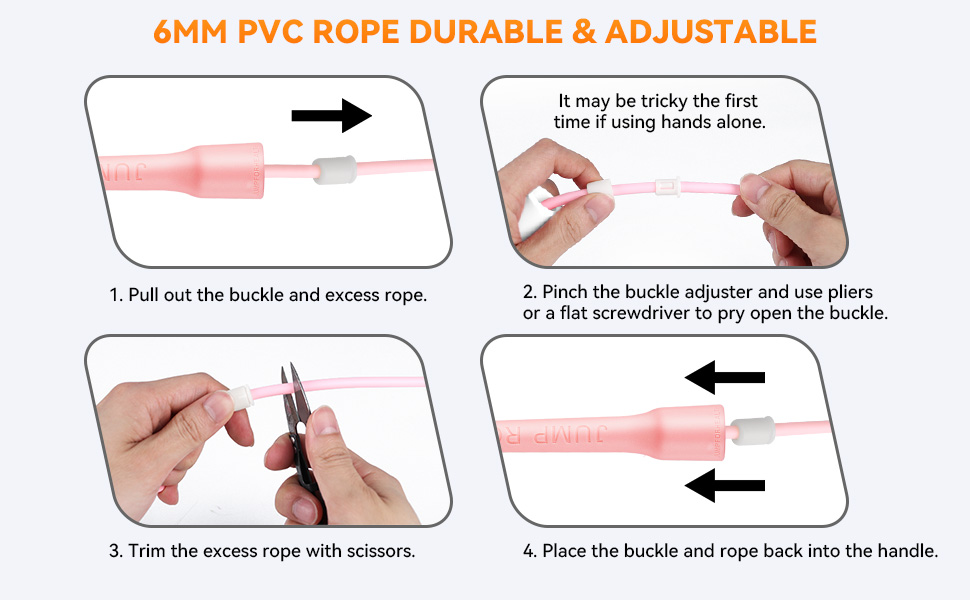 Стрибкове канат iMoebel 6 мм, 3 м, PVC, регульований, з ABS-ручкою, для дітей та дорослих, чорний