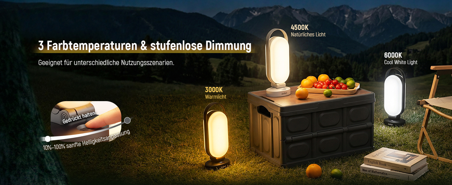Ліхтар кемпінговий Jeebel Solar LED з Power Bank 5000mAh, 4 режими, диммер, IP55, для походу, намету, аварійного освітлення (Чорний)