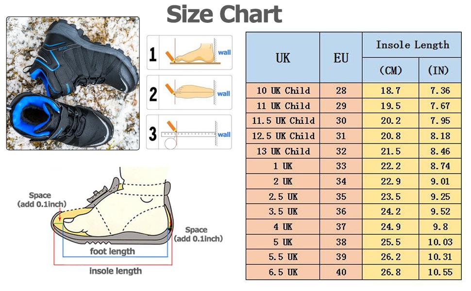 Дитячі зимові чоботи: теплий фліс, водонепроникність, для дівчаток та хлопчиків, підошва для трекінгу, синій та рожевий кольори, розмір 34 EU