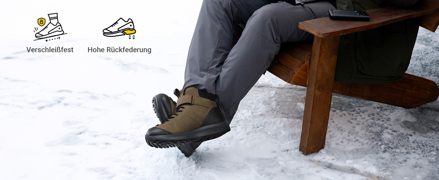 Зимові черевики FitVille для чоловіків, широкі, з клямками, неслизькі, теплі, для активного відпочинку, розмір 40-50 EU, коричневі
