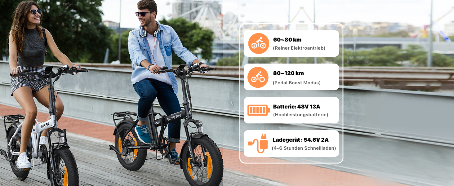 Велосипед складаний Vipdrive E-Bike 20', 48V13Ah, 7-швидкісний, LCD, білий