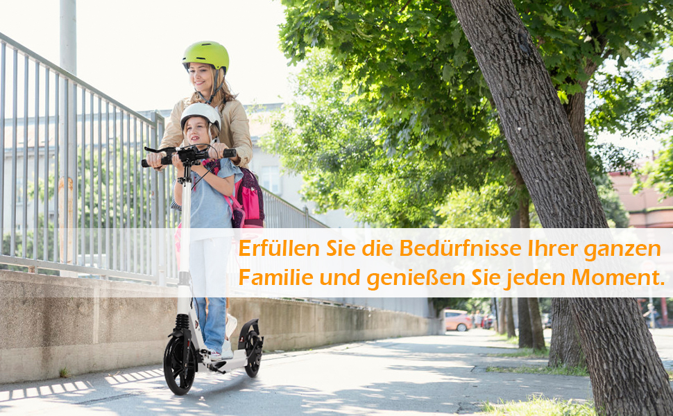 Дитячий та дорослий електричний самокат-трюк з подвійною амортизацією, складний, 200 мм колеса, білий